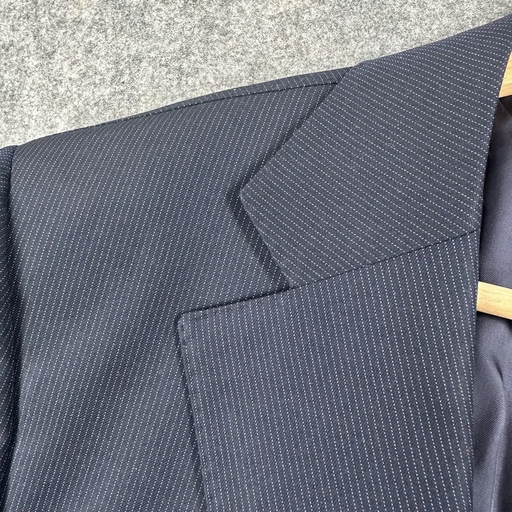 Suitsupply Lazio Suit Jacket Mens 44R Blue Pinstripe Wool Slim VBC Two Button